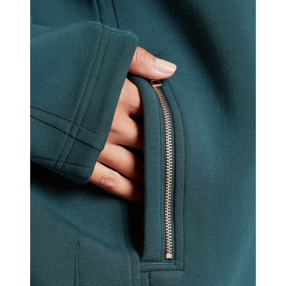 NWT Athleta Prospect Jacket size Small Teal lightweight scuba sustainable materi - Picture 3 of 9